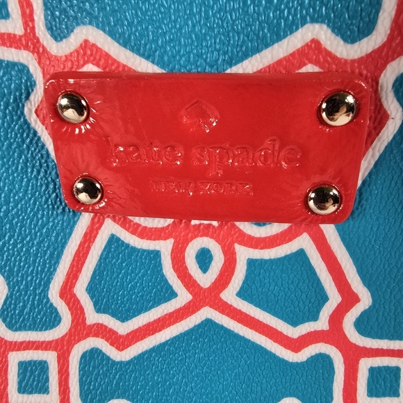 Kate Spade Moroccan Market Expandable Tote Bag In Turqouise/Flame Shoulder Bag - Picture 3 of 16